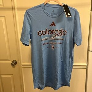 Adidas Colorado Rapids MLS Soccer T-Shirt Light Blue Mens Size Small NWT New